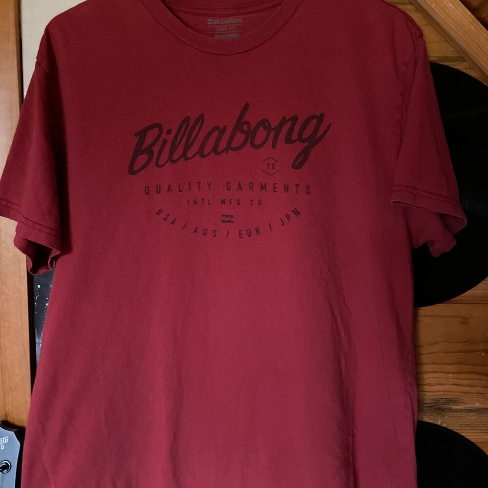 BILLABONG Red Logo T-Shirt Size Large Men's Surf Skate